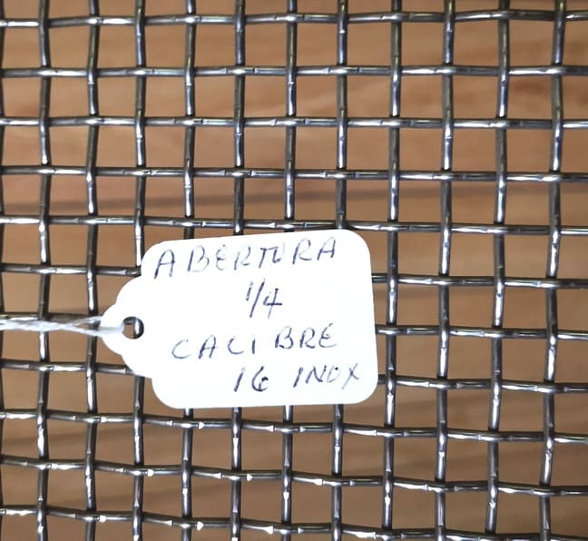 Malla de acero inoxidable calibre 16